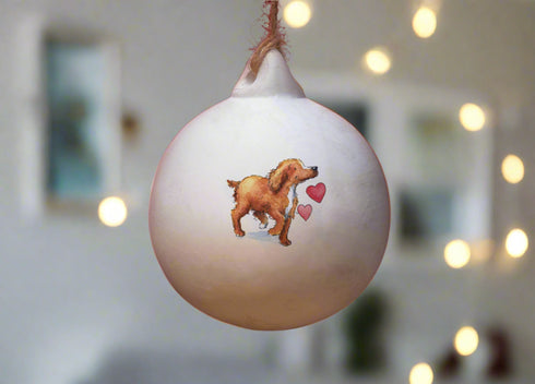 Cocker (Working) Red Ceramic Round Bauble